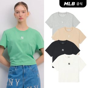 [코리아공식] [MLB] 베이직 스몰로고 크롭 반팔 티셔츠 (5 COLOR)