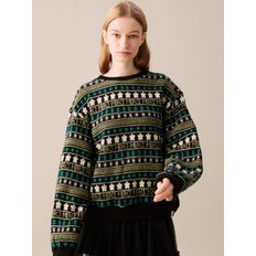 [OVER-FIT] MERCI NORDIC KNIT SWEATSHIRT BLACK