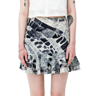 러닝하이(RUNNING HIGH) DRAPING FRILL SKIRT [GRAY]