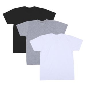 티팜 순면 라운드 반팔 티셔츠 5장 세트 화이트/멜란지/블랙
