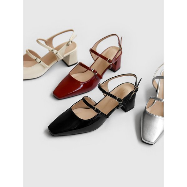 [단독]루나린 스퀘어 메리제인 슬링백힐 (5cm)