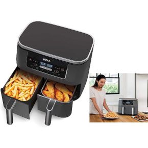 미국 닌자 에어프라이어 Ninja DZ100 Foodi 4in1 8qt. 2바스켓 Air Fryer with 듀얼Zone Technol