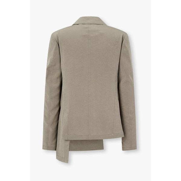 [Y`s] 어시메트릭 헴 싱글 블레이저 (베이지) 6616101106000