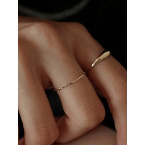 14K gold square chain ring
