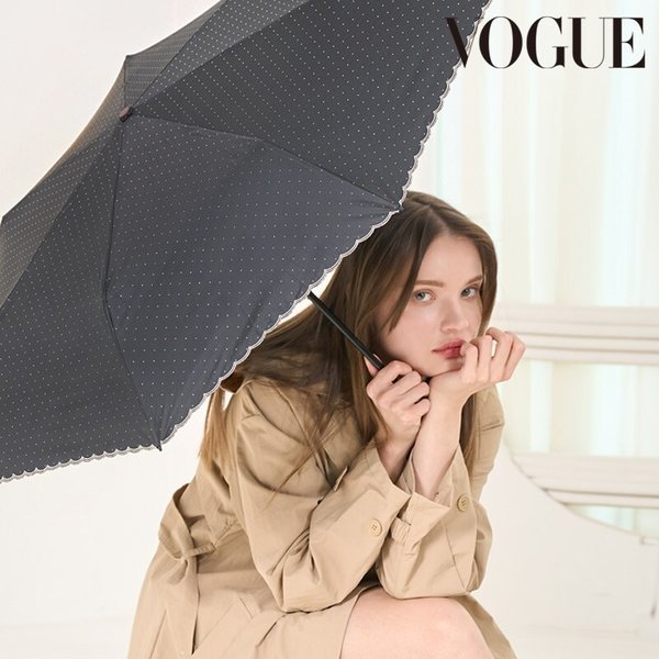 50 도트 밑단 자수 암막코팅 3단 슬림 우양산 MUVGU60005