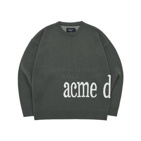 BASIC LOGO SIDE POINT KNIT CHARCOAL 포인트 로고 니트 차콜