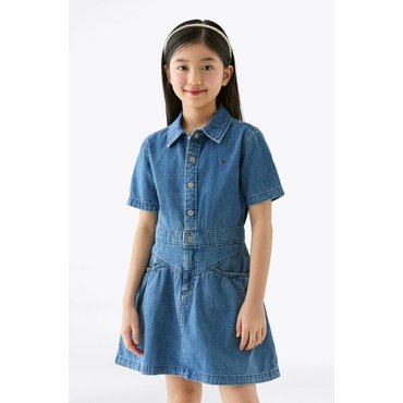 타미힐피거키즈 25년 S/S         T42F0RDR010GT1            데님 미드 블루 드레스