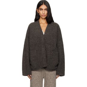 그레이 더블 페이스 가디건 AW25C1372Y119 BLACKENED