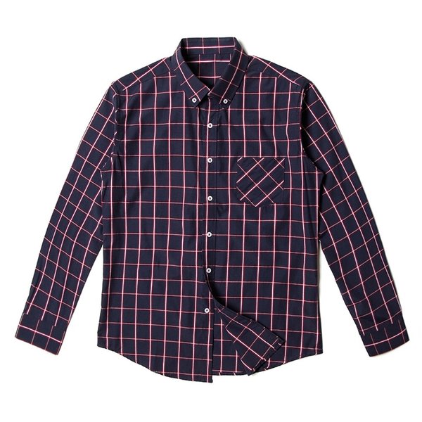 남자 캐주얼 체크 버튼다운 포켓 와이셔츠 KSM-SHA-SJ0417038