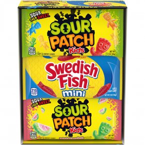 [해외직구] 사워  패치  키즈  SOUR  PATCH  키즈  &  SWEDISH  FISH  부드럽고  쫄깃한  홀리데이  캔디  버라이어티  팩  18  스낵  팩