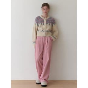 Corduroy pintuck pants (pink)