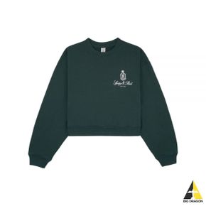 SPORTYRICH Vendome Cropped Crewneck - ForestWhite (CRAW2365FO 15) (벤돔 크롭 크루넥)