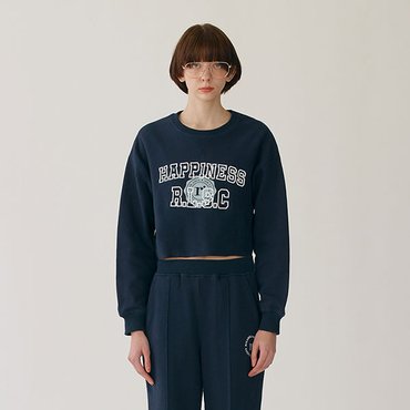 로라로라 HAPPINESS CROP SWEATSHIRT NAVY