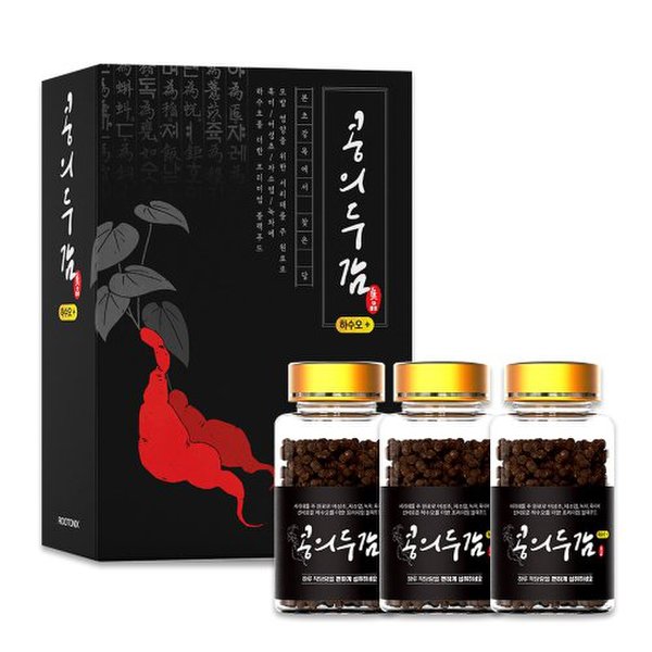 하수오 서리태환 검은콩환 국내산 100% 모발관리 흰머리 / 콩의두감 선물세트 100g 3개입