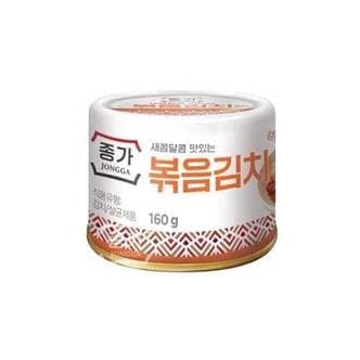  종가집 새콤달콤 맛있는 볶음김치캔 160g x 12개  / 여행용 휴대용 김치통조림