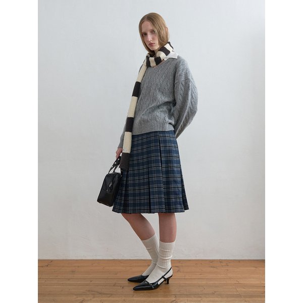 Mismatch Stripe Muffler Brown