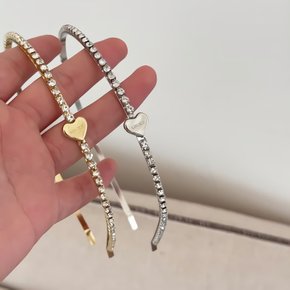 [sale] 심플 하트 큐빅 포인트 머리띠 헤어밴드