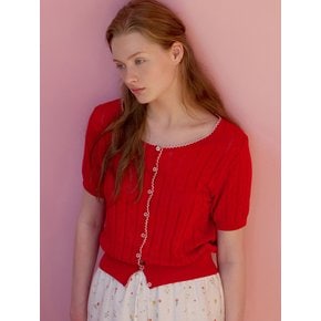 195 melo knit cardigan (red)