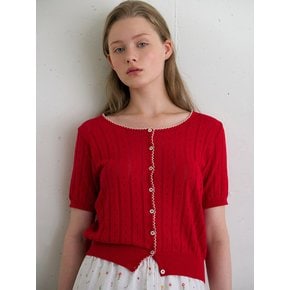 195 melo knit cardigan (red)