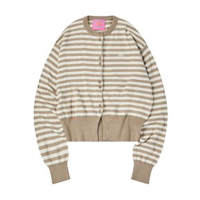 [스타필드코엑스][꼬모니노즈] 여성 BUTTON STRIPE CARDIGAN [BEIGE]