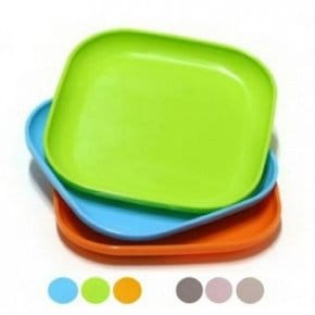 KN  파스텔 정사각 파티쟁반 접시  소  3개입 13.5cm X 13