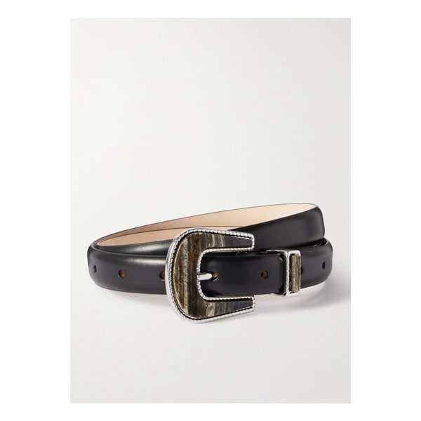 디앙슈 트래버틴 장식 가죽 벨트 블랙 46376663162870976