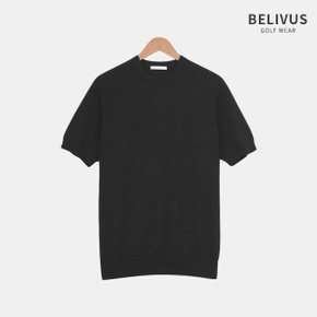 남성 데일리 부클 라운드넥 골프 비즈니스 캐주얼 반팔 니트 WS226
