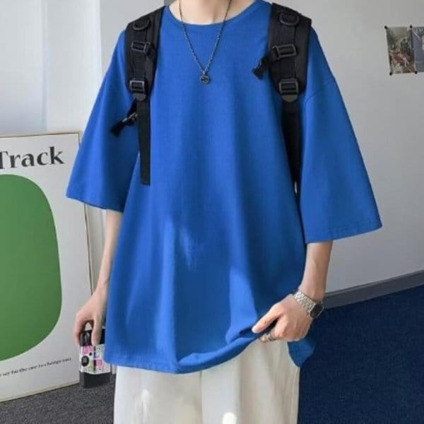 [옷자락] 남성 일상복 편안한 캐주얼 무지 반팔 티셔츠