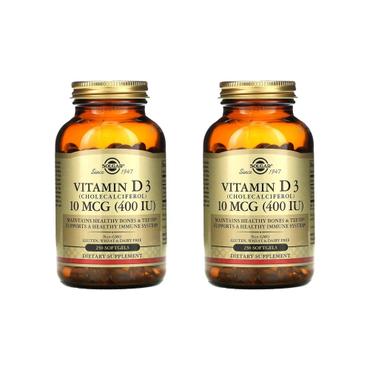 솔가 [해외직구] 솔가 비타민D3 콜레칼시페롤 400IU 250소프트젤 2팩 Solgar Vitamin D3 10 mcg 400 IU