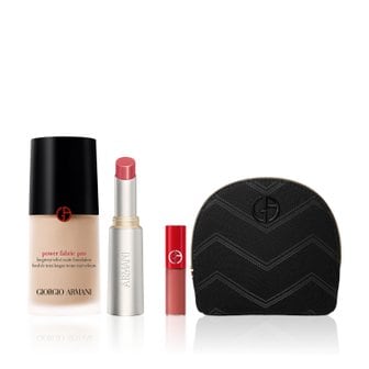 아르마니 뷰티 [한정] BEST 파워 패브릭 PRO 파운데이션 & 프리즈마 글로우 립 밤 세트