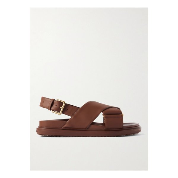 브라운 가죽 슬링백 샌들 1647597352694751