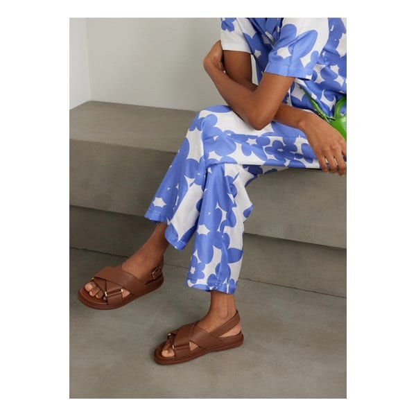 브라운 가죽 슬링백 샌들 1647597352694751