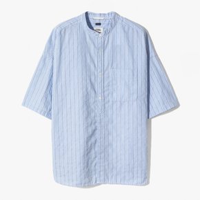 나나미카 셔츠 BAND COLLAR DOBBY STRIPE S/S SHIRT LIGHT BLUE NAD1M40001A84