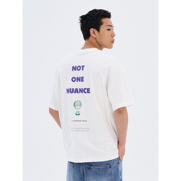 BACK BALLOON RELAXED SOFT T-SHIRTS (WHITE)