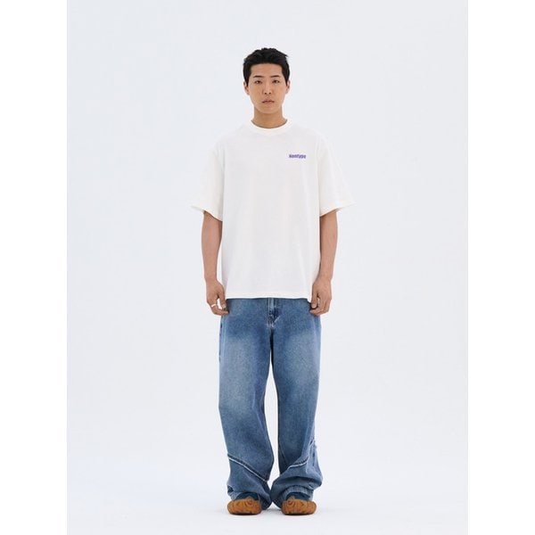 BACK BALLOON RELAXED SOFT T-SHIRTS (WHITE)