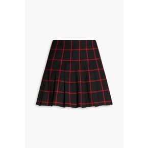 Carter pleated checked twill mini skirt 블랙 1647597349336083