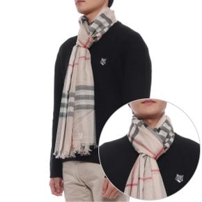[부산점] 25FW 남성 체크 울 실크 머플러 (8078782 STONE CHECK M 25F)