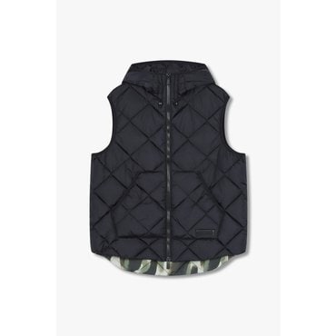 ARMANI EXCHANGE 남성 다이아 퀼팅 후드 패딩 베스트(A414310030)블랙