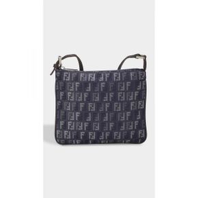 4973012 What Goes Around Comes Fendi Blue Denim Shoulder Bag