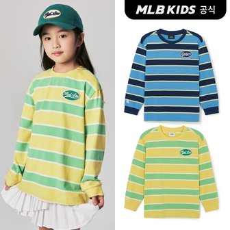 MLB키즈 (공식)24SS 바시티 스트라이프 긴팔 티셔츠 (2color) 7ATSV0241