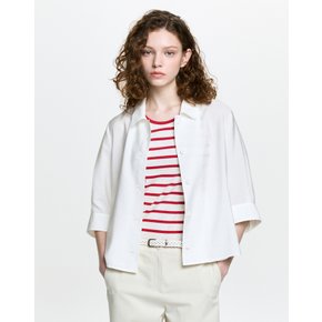 [26SS] [ONLINE EXCLUSIVE] 모달 셔켓 블라우스 화이트 HSSH6BP01WT