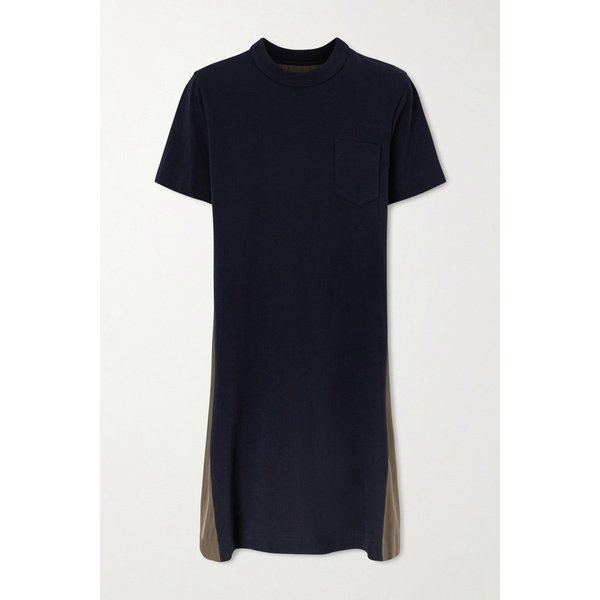 쉘 패널 코튼 블렌드 저지 미니 원피스 46376663163025266