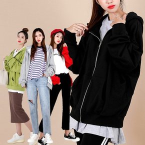 오버핏 쭈리박시 후드티 집업 여성자켓 점퍼_GT8915