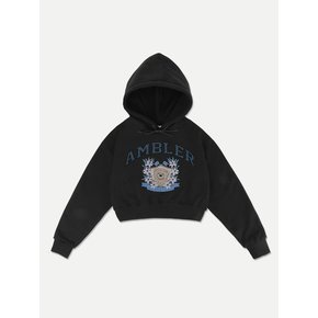 Blossom bear Crop Hoodie AHC303 (Black)