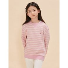 [BEANPOLE KIDS] 스트라이프 와플 스웻셔츠  라이트 핑크 (BI4741U01Y)