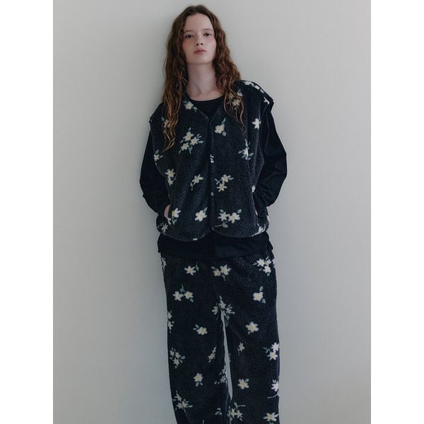 플라워 플러피 조끼 2colors