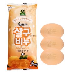 1봉 3개입 산도깨비 살구비누 80g x3P 세안비누 세수비누 세면도구 세숫비누 미용비누 캠핑