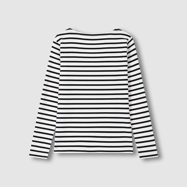 여 코튼 스트레치 보트넥 긴팔 티셔츠 J116101036099