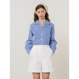 언에디트 D Gingham French Check Shirt_Blue