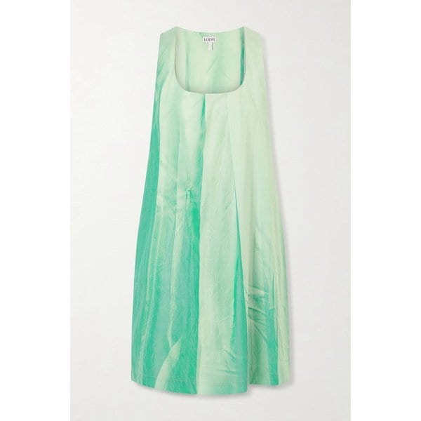 그린 코튼 블렌드 크링클 미니 원피스 46376663163050436